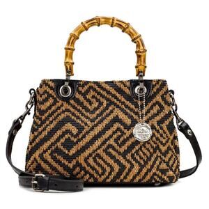Patricia Nash Empoli Satchel With Bamboo Handle In Tribal Weave Pattern Mid-Size